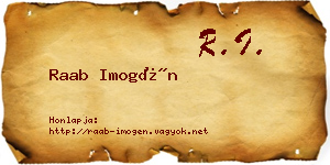Raab Imogén névjegykártya